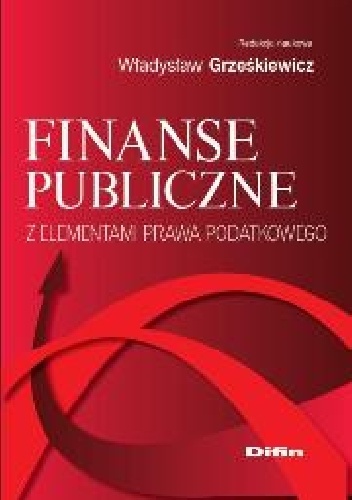 Okladka ksiazki finanse publiczne z elementami prawa podatkowego