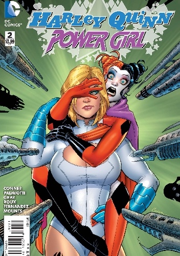 Okladka ksiazki harley quinn and power girl paperback