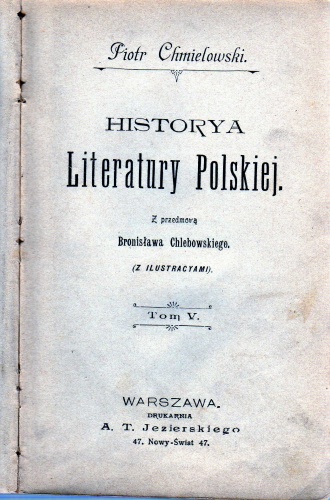 Okladka ksiazki historya literatury polskiej tom v