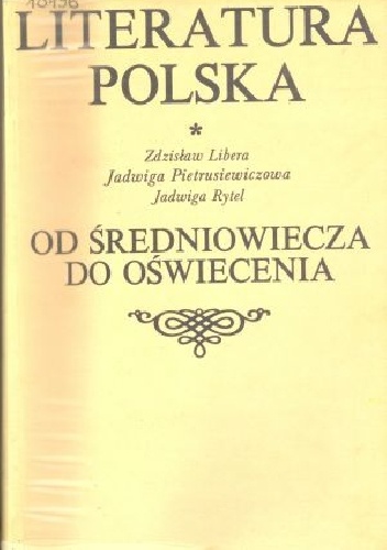 Okladka ksiazki literatura polska od sredniowiecza do oswiecenia
