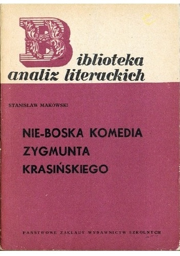 Okladka ksiazki nie boska komedia zygmunta krasinskiego