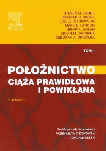 Okladka ksiazki poloznictwo ciaza prawidlowa i powiklana tom 1