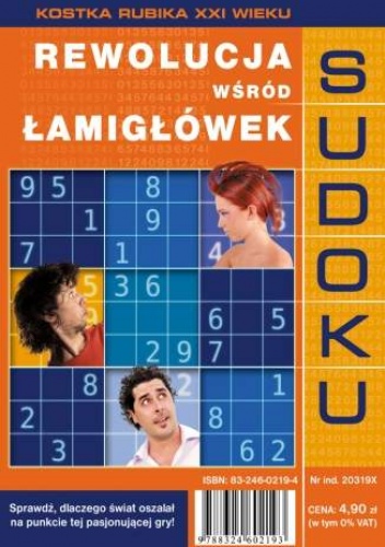 Okladka ksiazki sudoku rewolucja wsrod lamiglowek