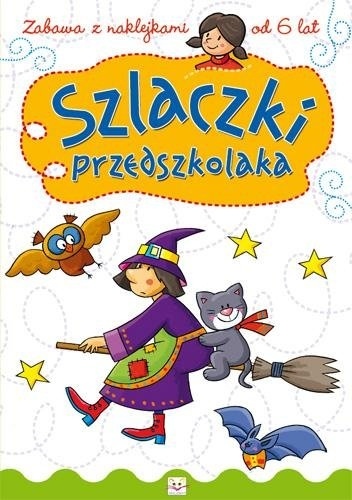 Okladka ksiazki szlaczki przedszkolaka zabawa z naklejkami od 6 lat