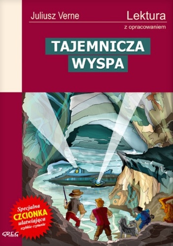 Okladka ksiazki tajemnicza wyspa wydanie z opracowaniem i streszczeniem