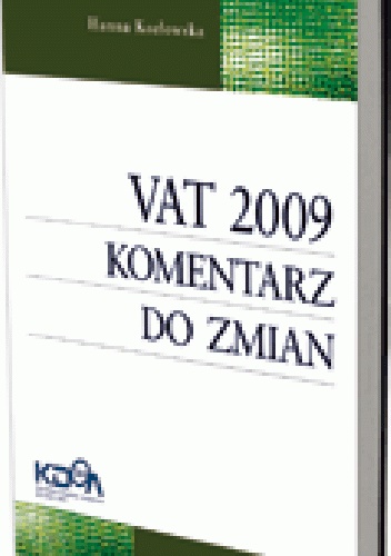 Okladka ksiazki vat 2009 komentarz do zmian