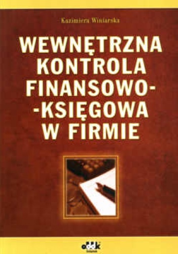 Okladka ksiazki wewnetrzna kontrola finansowo ksiegowa w firmie