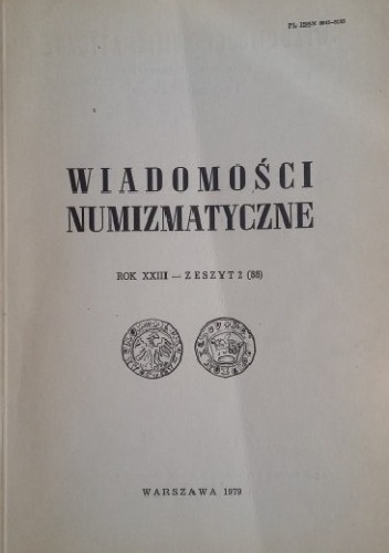 Okladka ksiazki wiadomosci numizmatyczne rok xxiii zeszyt 2 88 1979