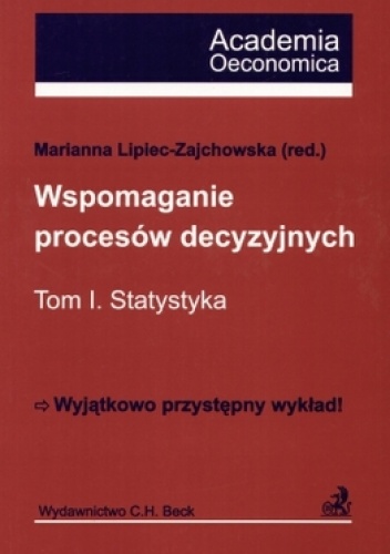 Okladka ksiazki wspomaganie procesow decyzyjnych tom 1 statystyka