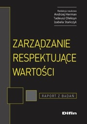 Okladka ksiazki zarzadzanie respektujace wartosci raport z badan