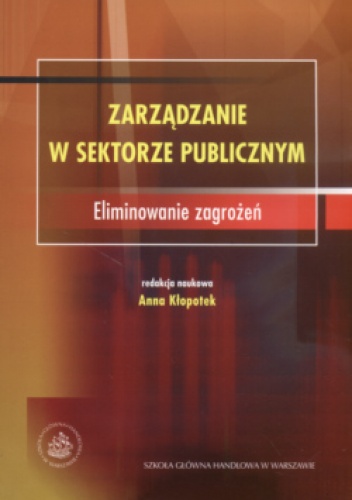 Okladka ksiazki zarzadzanie w sektorze publicznym eliminowanie zagrozen