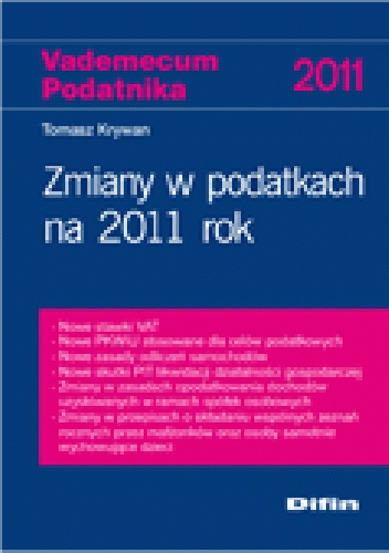 Okladka ksiazki zmiany w podatkach na 2011 rok